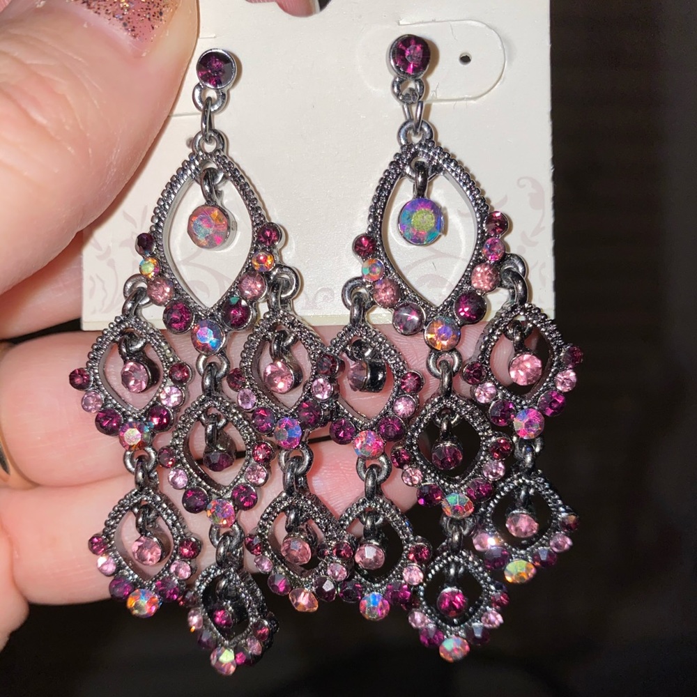 Purple Dangle Earrings